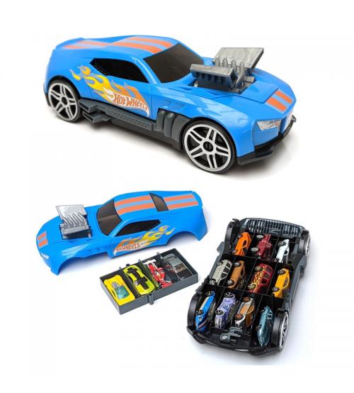 Hot Wheels HWCC15 2-in-1 Race N Haul Car Case with Rectractable Handle